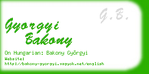 gyorgyi bakony business card