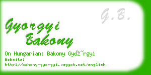 gyorgyi bakony business card